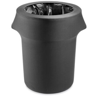 Trash Can Cover Fitted Design Matte Black Stretch Fabric