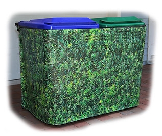Trash Can Cover Hedge Print Pattern Wraparound Garden Cover