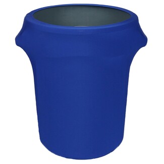 Trash Can Cover Royal Blue Spandex Form-Fitting Bin Wrap