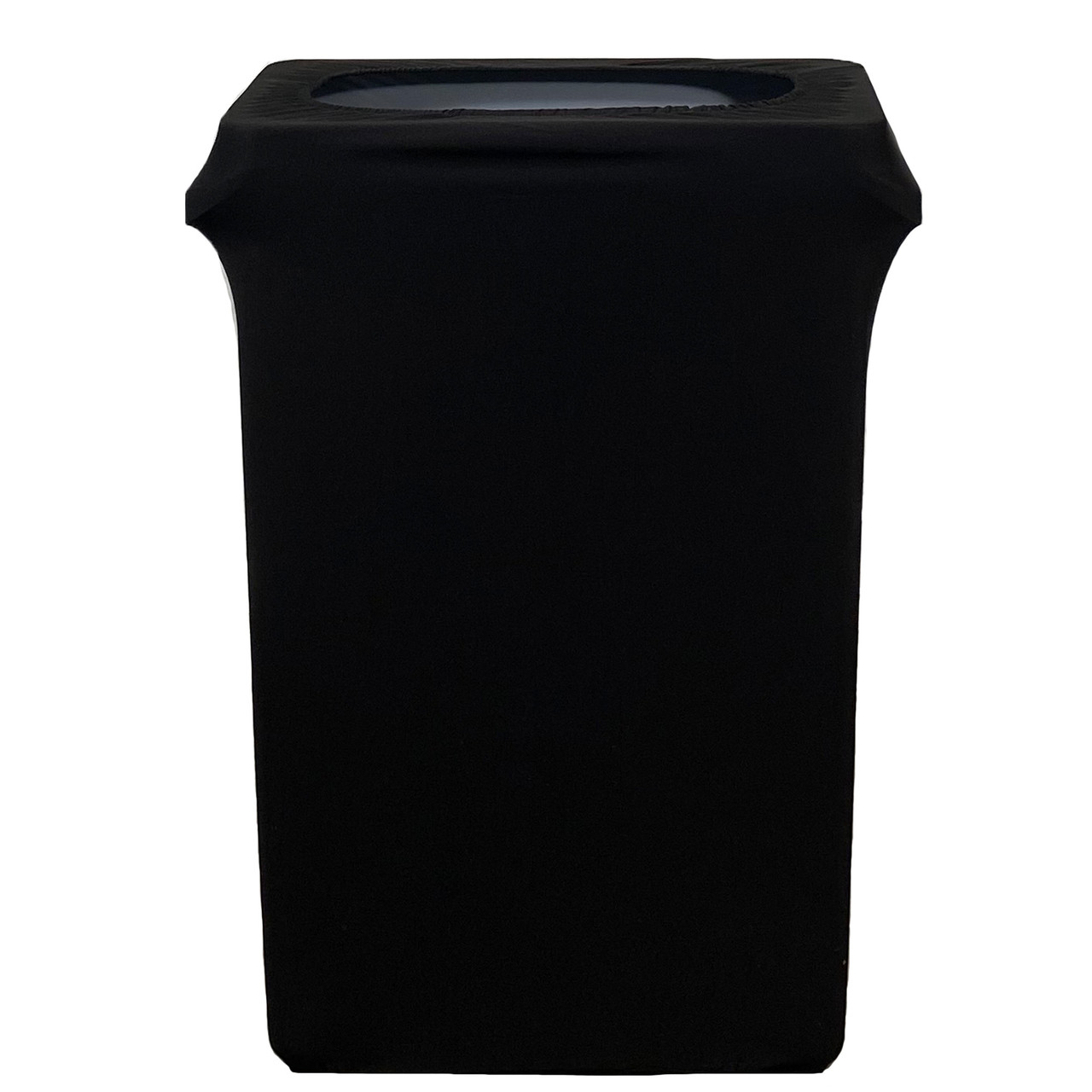 Trash Can Cover Spandex Blend Black Rectangular Slim Sleeve