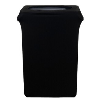 Trash Can Cover Spandex Blend Black Rectangular Slim Sleeve