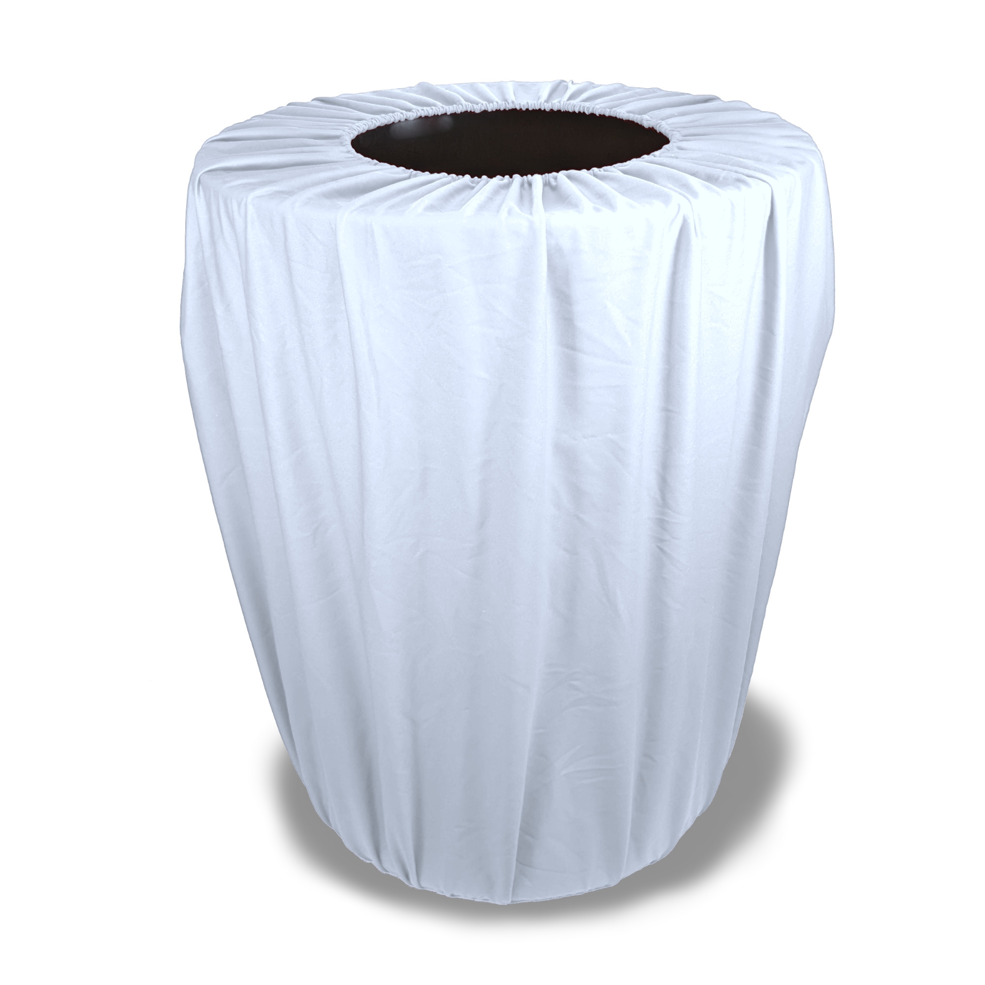 Trash Can Cover White Pleated Texture Formal Bin Linen