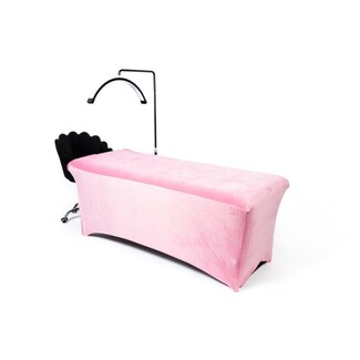 Treatment Bed Cover Dusty Pink Velour and Floor Drape