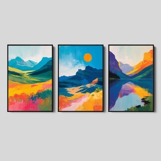 Triptych Wall Art: Three Panel Layout Nature Scene Art