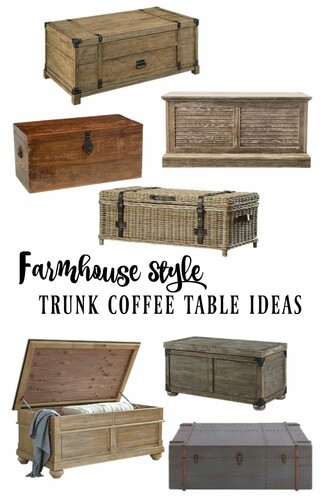 Trunk Coffee Table Hidden Storage Farmhouse Chest