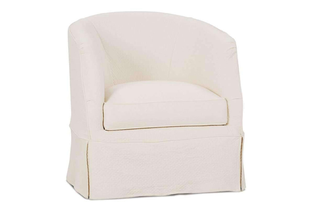 Tub Chair Off White Slipcovered Skirt Ivory Seat