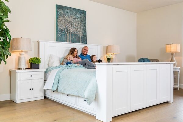 TV Lift Bed With Built-in Storage and Shaker Style Storage Bed