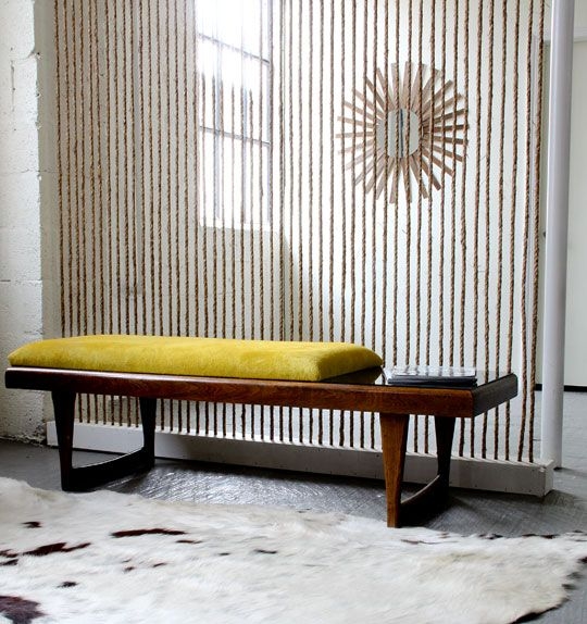 Upholstered Bench Mustard Yellow DIY Coffee Table