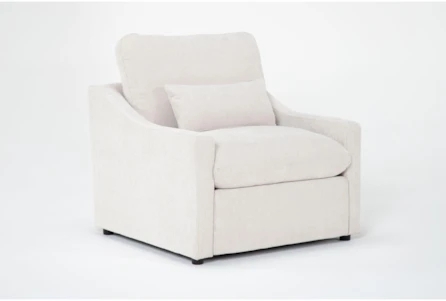 Upholstered Recliner Sloping Track Arms Coastal Fabric Recliner