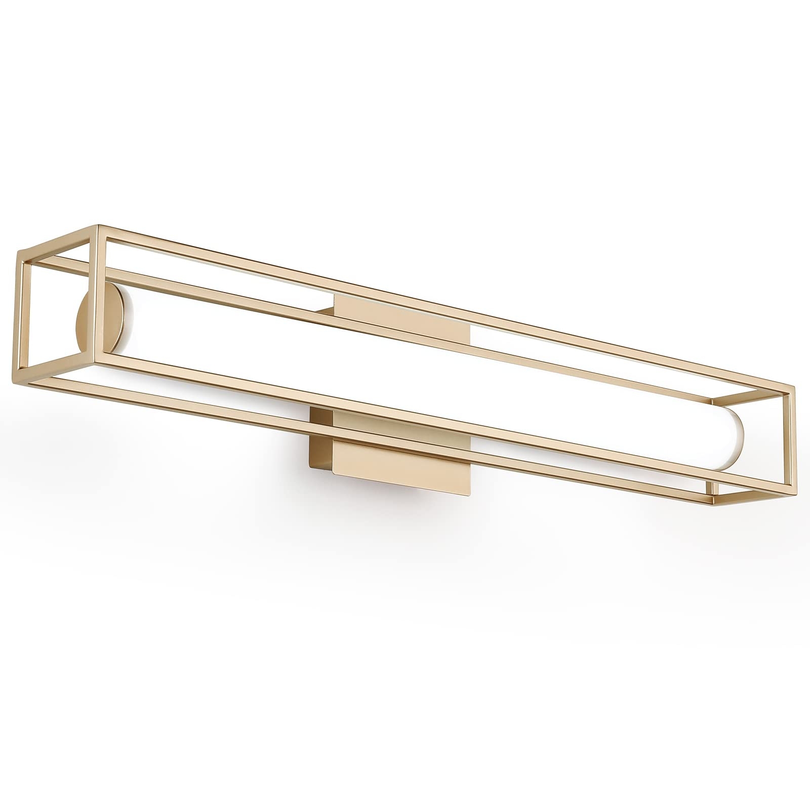 Vanity Light featuring Geometric Cage and LED Acrylic Bar
