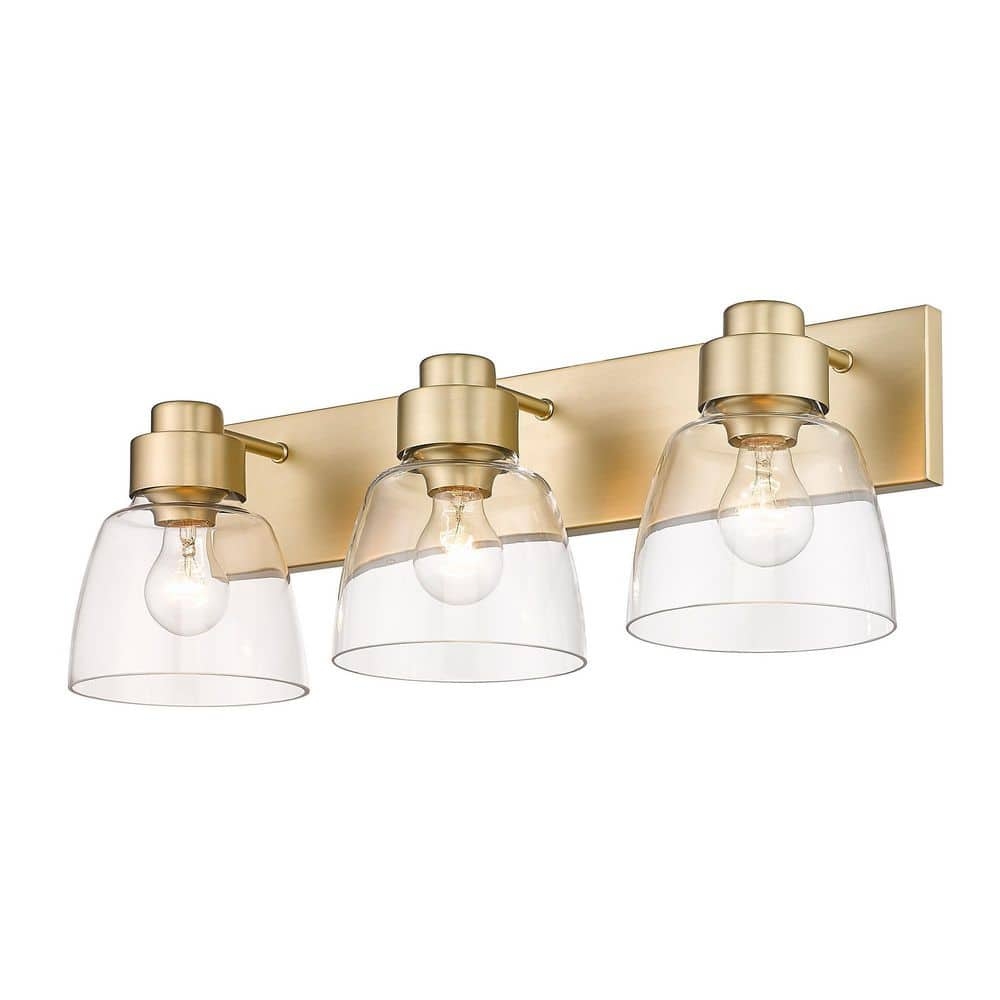 Vanity Light with Bell Shaped Clear Glass and Bronze Finish