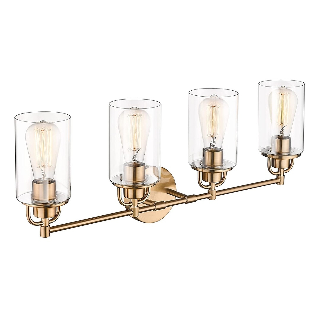 Vanity Light with Four Light Bar and Clear Glass Shades