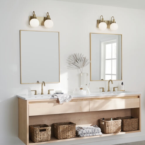 Vanity Light with Minimalist Metal Frame and Globe Shades