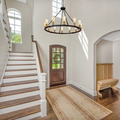 Wagon Wheel Chandelier 12 Light Farmhouse Wagon Wheel Lighting