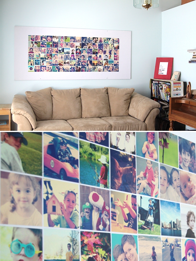 Wall Art Collage: Instagram Style Photos DIY Wall Decor Idea
