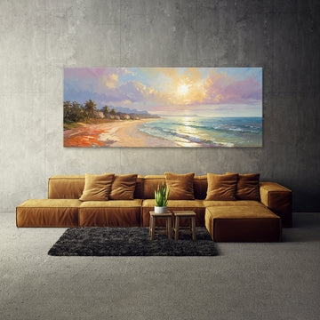 Wall Art for Concrete Industrial Backdrop with Sunset