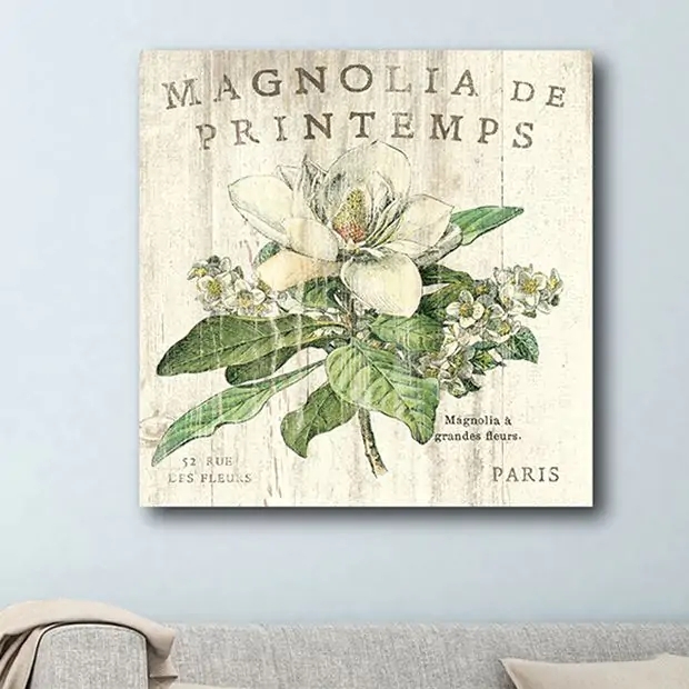 Wall Art French Typography Magnolia French country magnolia art