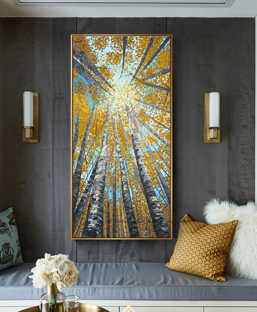 Wall Art Golden Canopy Forest Perspective Vertical Landscape