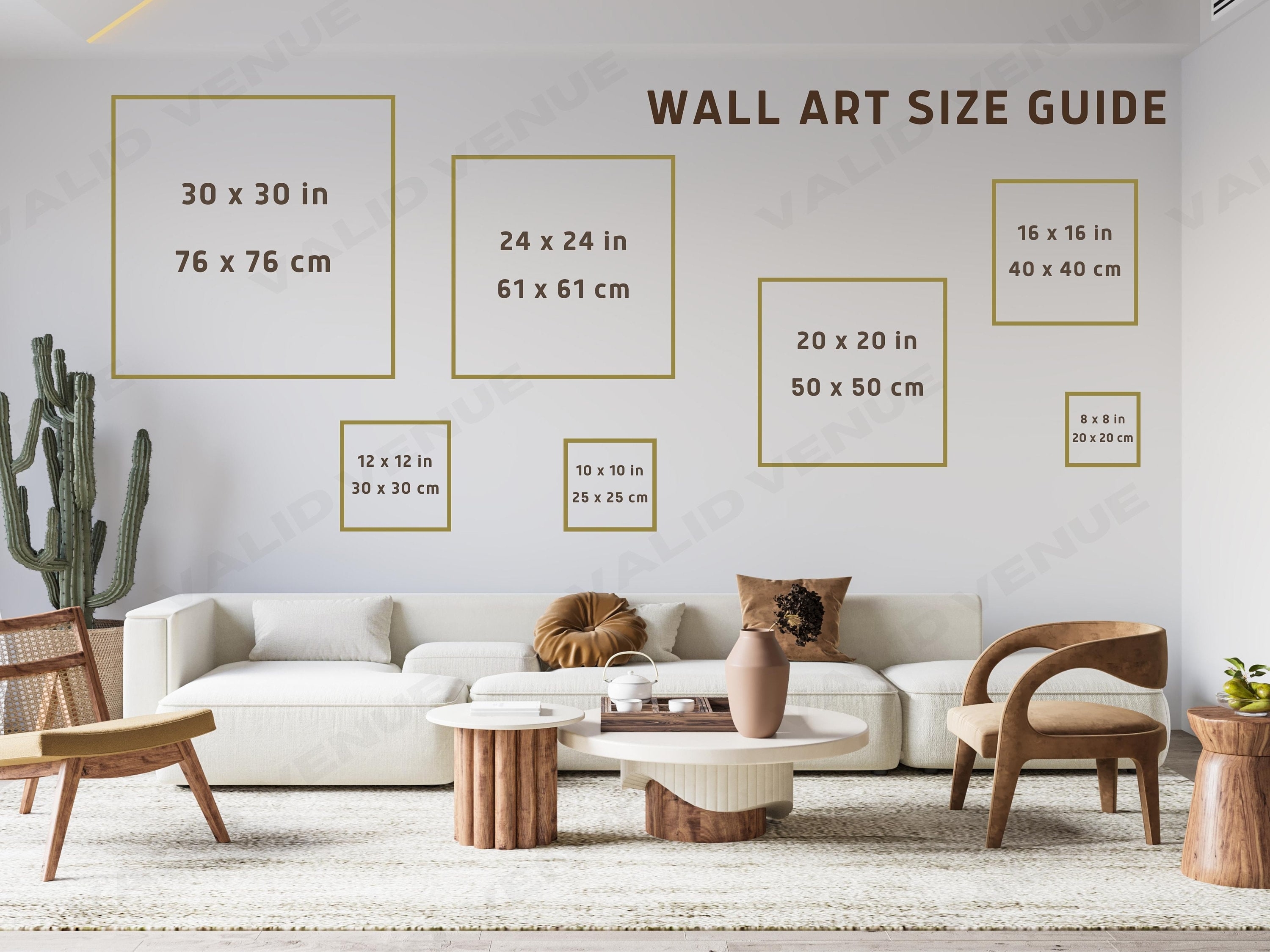 Wall Art Guide Square Format Comparison Chart for Modern Decor