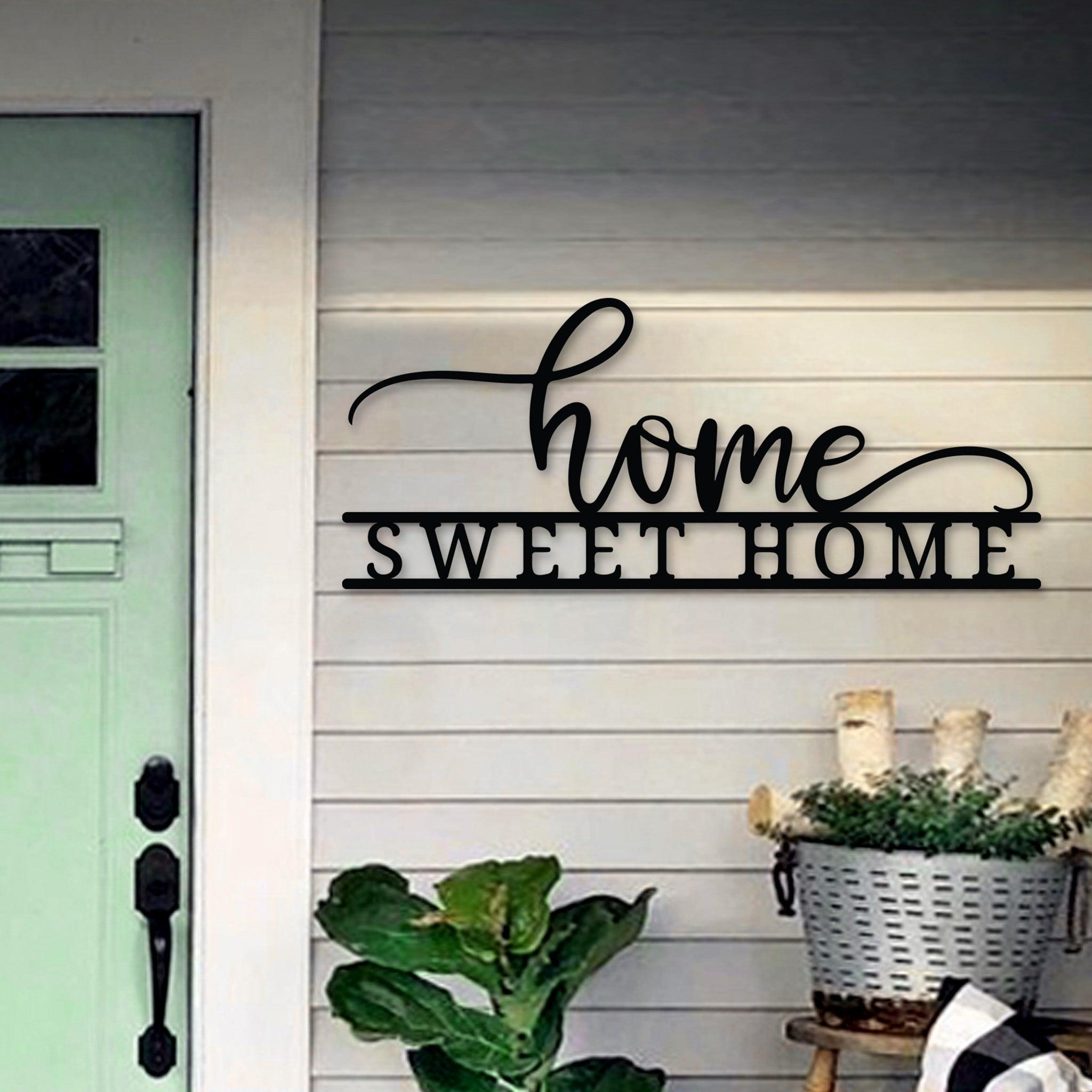 Wall Art: Matte Black Metal Wall Art Script Overlay