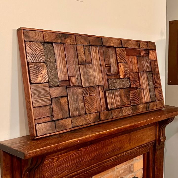 Wall Art Multi Directional Grain Reclaimed Wood Mosaic