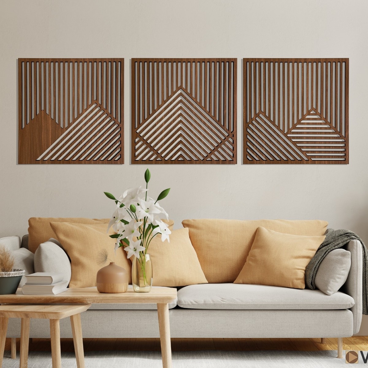 Wall Art Three Piece Landscape Mountain Wall Decor