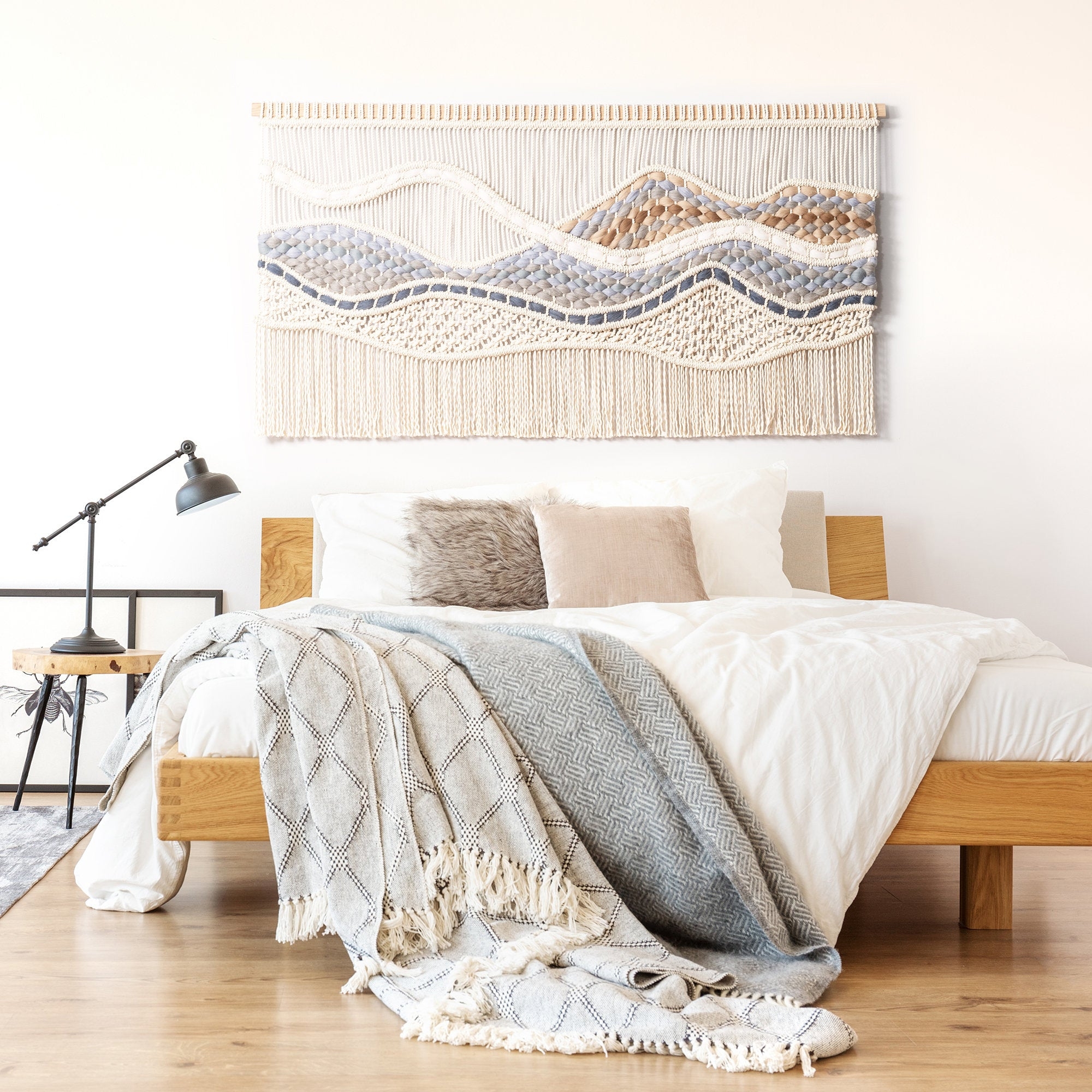 Wall Art: Wavy Landscape Design Textile Landscape Art