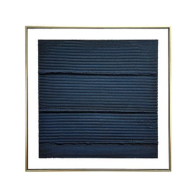 Wall Art with Midnight Blue Abstract Horizontal Ridges