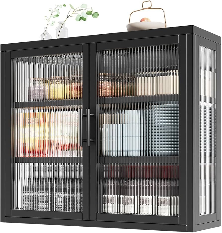 Fluted Glass Cabinet