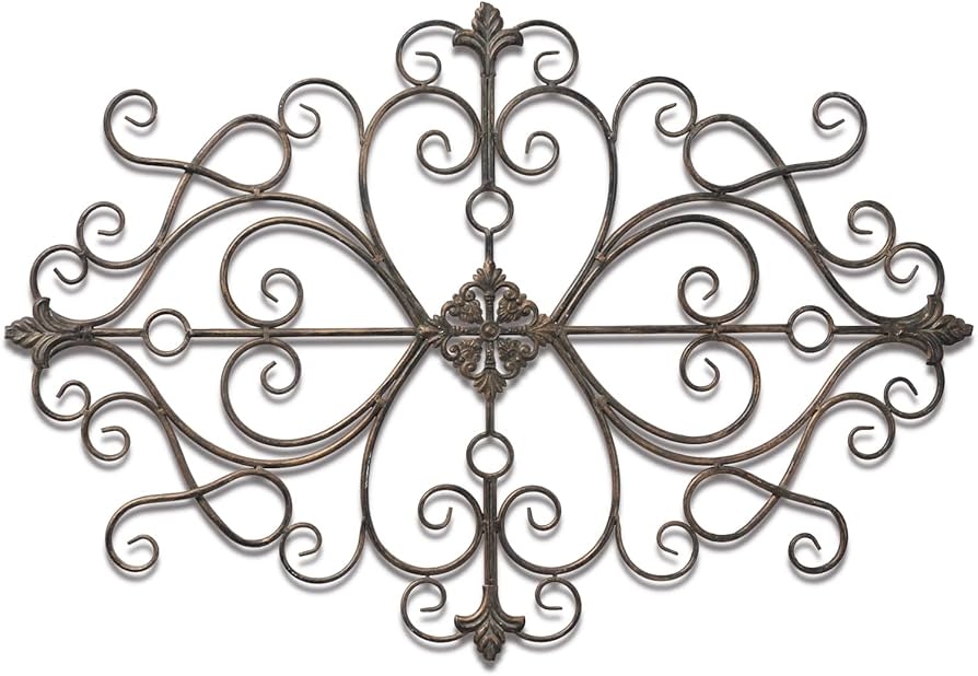 Wall Decor Fleur-De-Lis Symmetrical Weathered Bronze Art