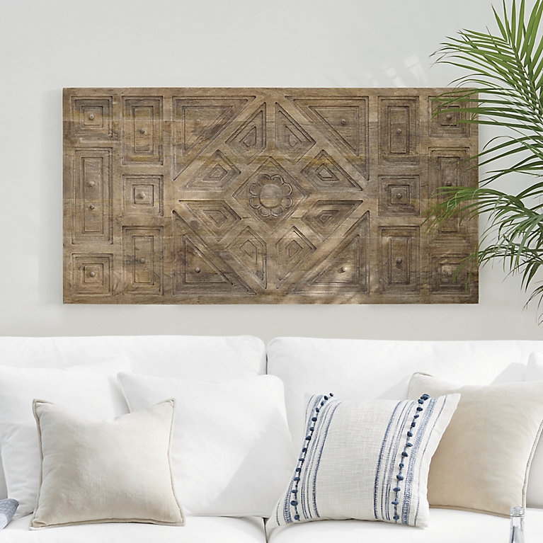 Wall Decor Relief Carving Distressed Wood Wall Art