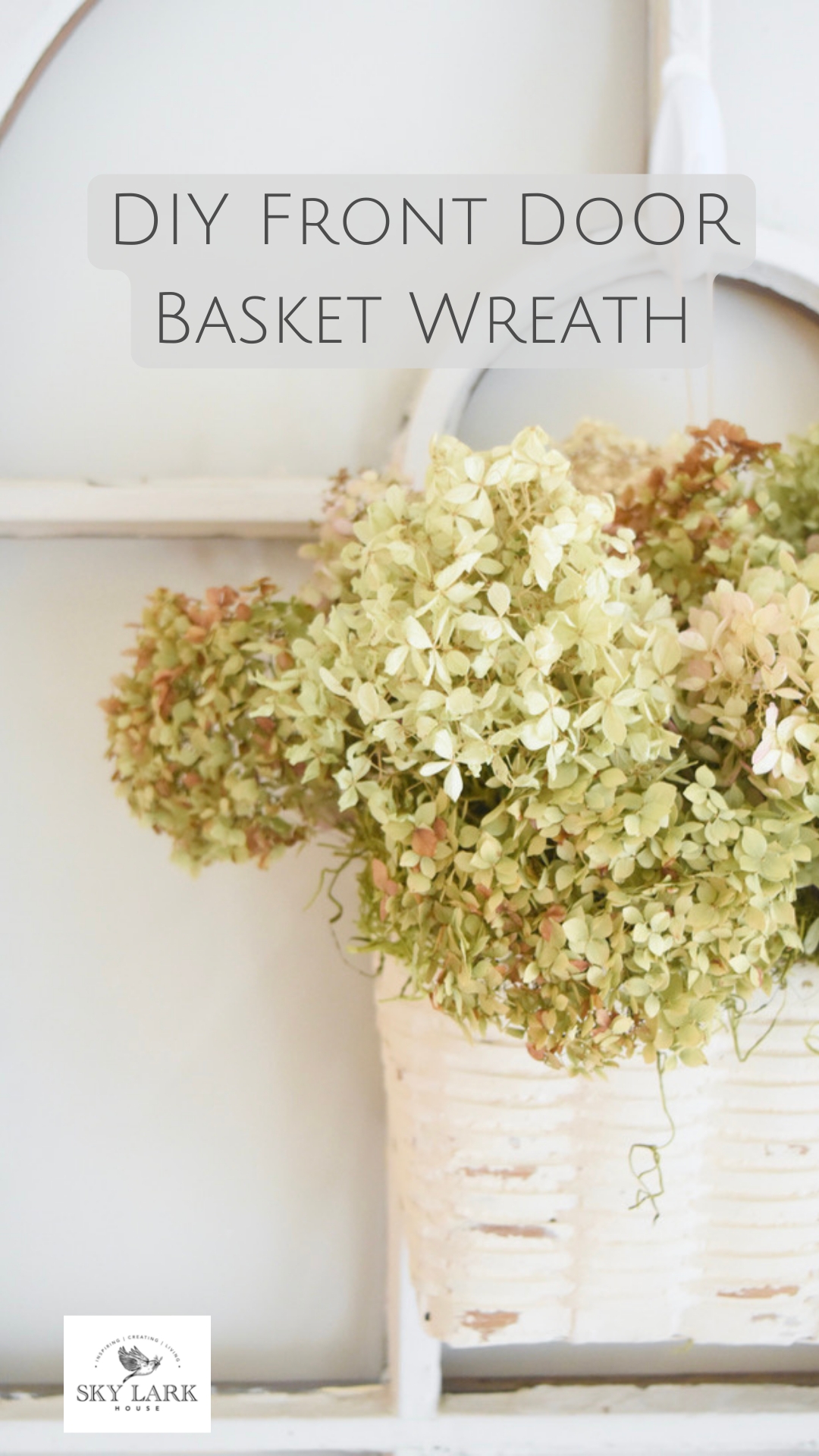 Wall Hanging Basket in Whitewashed Wicker for DIY Basket Wreath