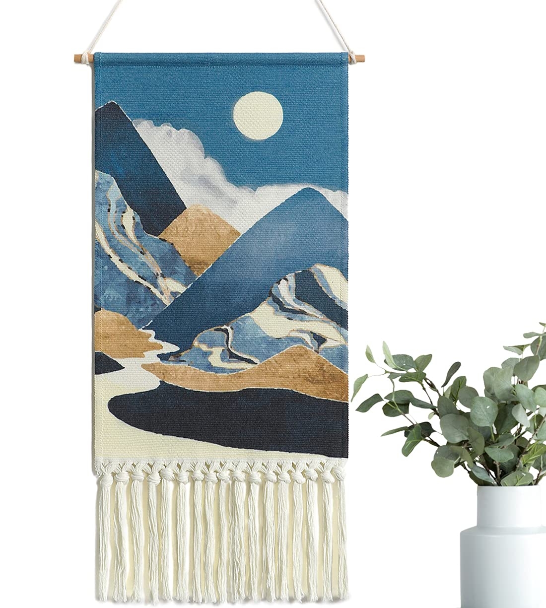 Wall Hanging: Mountain Motif Boho Mountain Tapestry