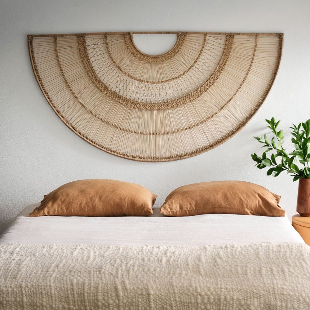 Wall Hanging: Semi Circular Fan Natural Fiber Wall Art