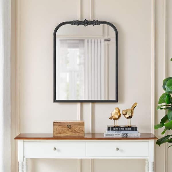 Wall Mirror Arched Black Ornate Crown French Country Wall Decor