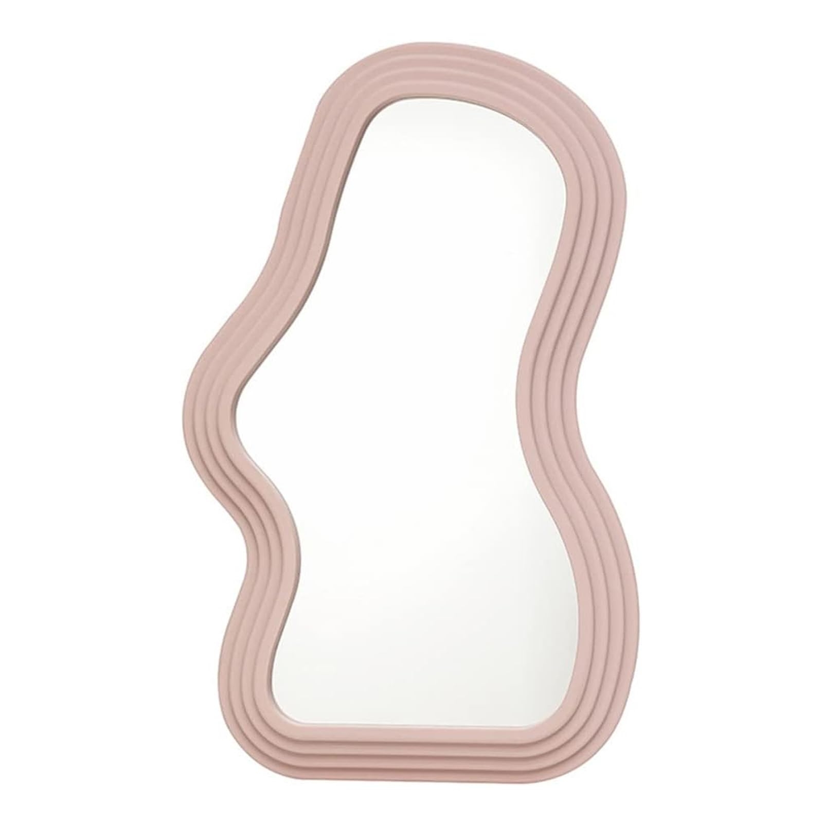 Wall Mirror: Blush Pink Wavy Border Danish Pastel Decor