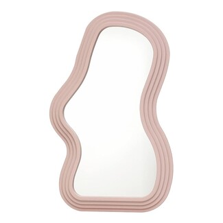 Wall Mirror: Blush Pink Wavy Border Danish Pastel Decor