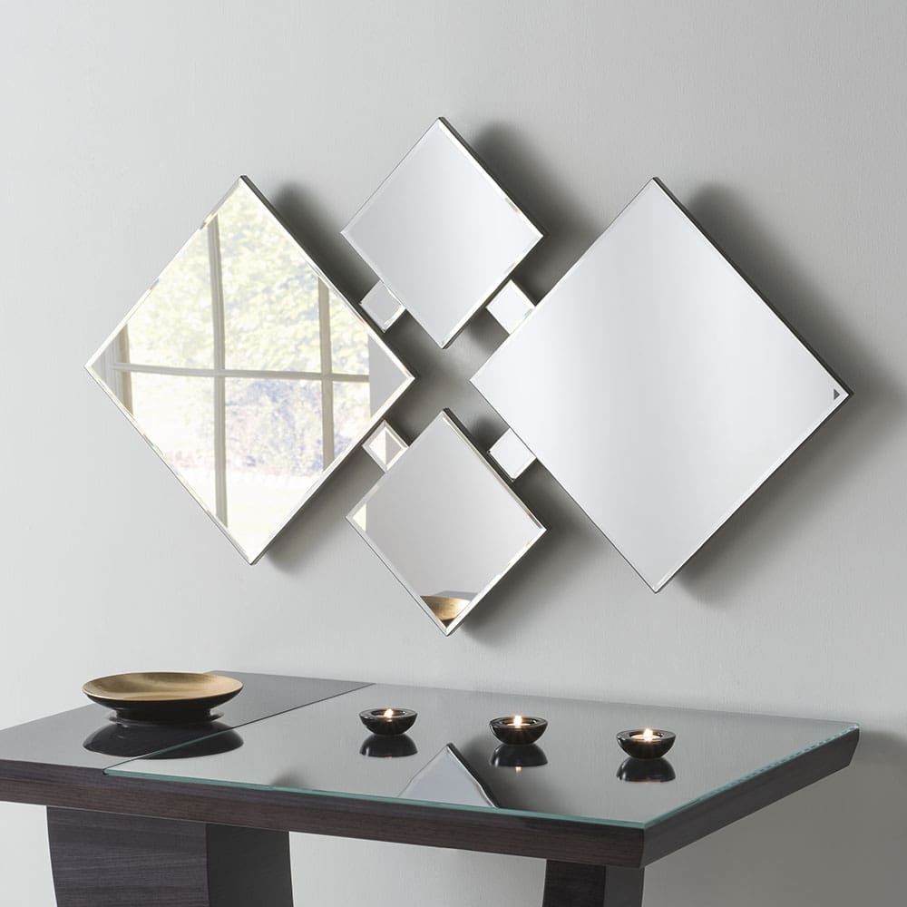 Wall Mirror: Diamond Shape Multi Panel Design Art