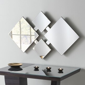 Wall Mirror: Diamond Shape Multi Panel Design Art