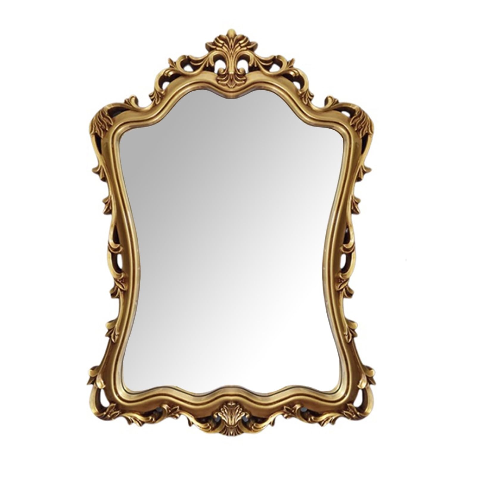 Wall Mirror Fleur-de-Lis Crest Scalloped French Baroque Decor