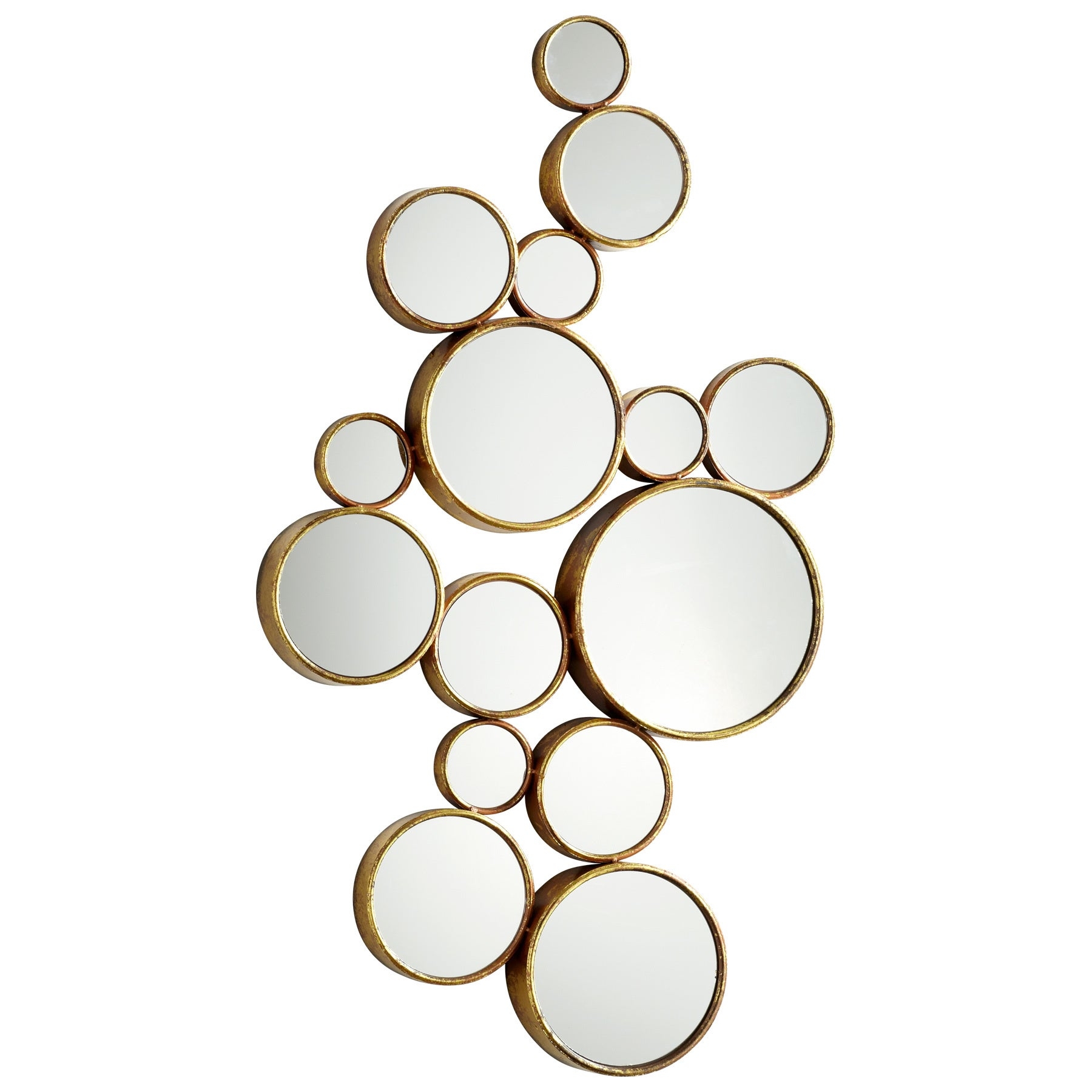 Wall Mirror Gold Interconnected Circles Arrangement