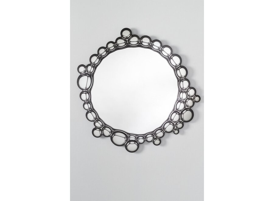 Wall Mirror Metallic Organic Silhouette Bubble Frame