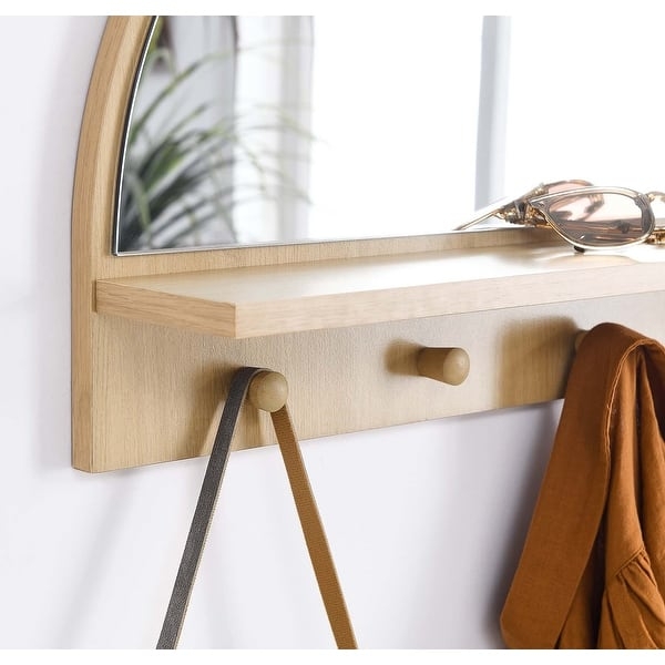 Wall Mirror Organizer: Arched Silhouette with Peg Hooks