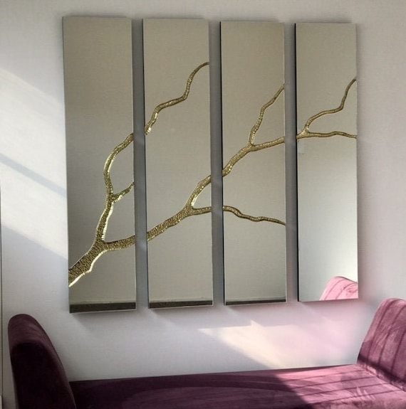 Wall Mirror: Silver Organic Branch Design Multi Panel Set
