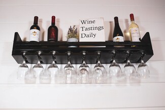 Wall Mounted Charcoal Wine Rack Matte Black Wine Shelf
