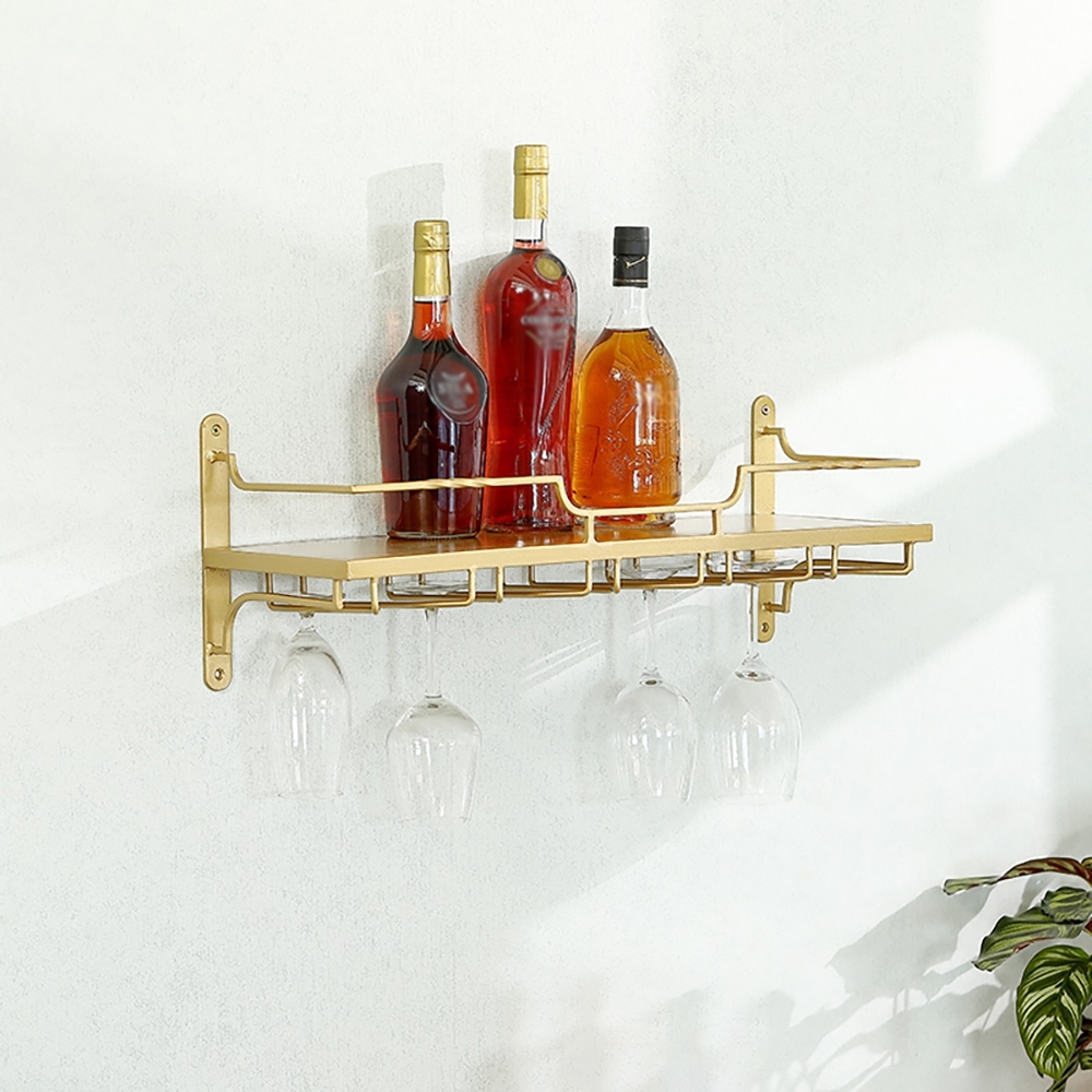 Wall Mounted Gold Wine Rack Nordic Modern Gold Wall Mount