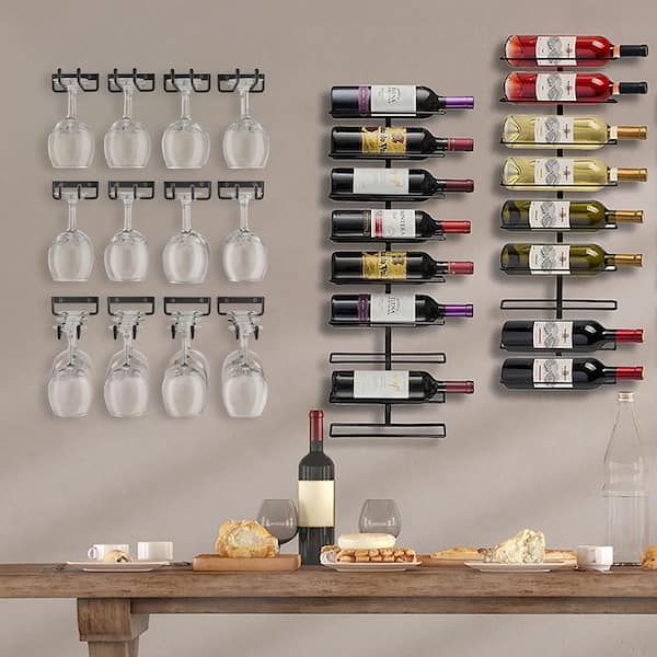 Wall Mounted Modular Wine Rack Matte Black Wine Rack