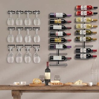 Wall Mounted Modular Wine Rack Matte Black Wine Rack