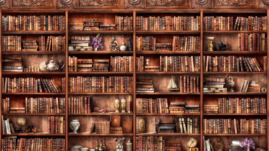 Wall Mural: Vintage Curios Traditional Library Aesthetic