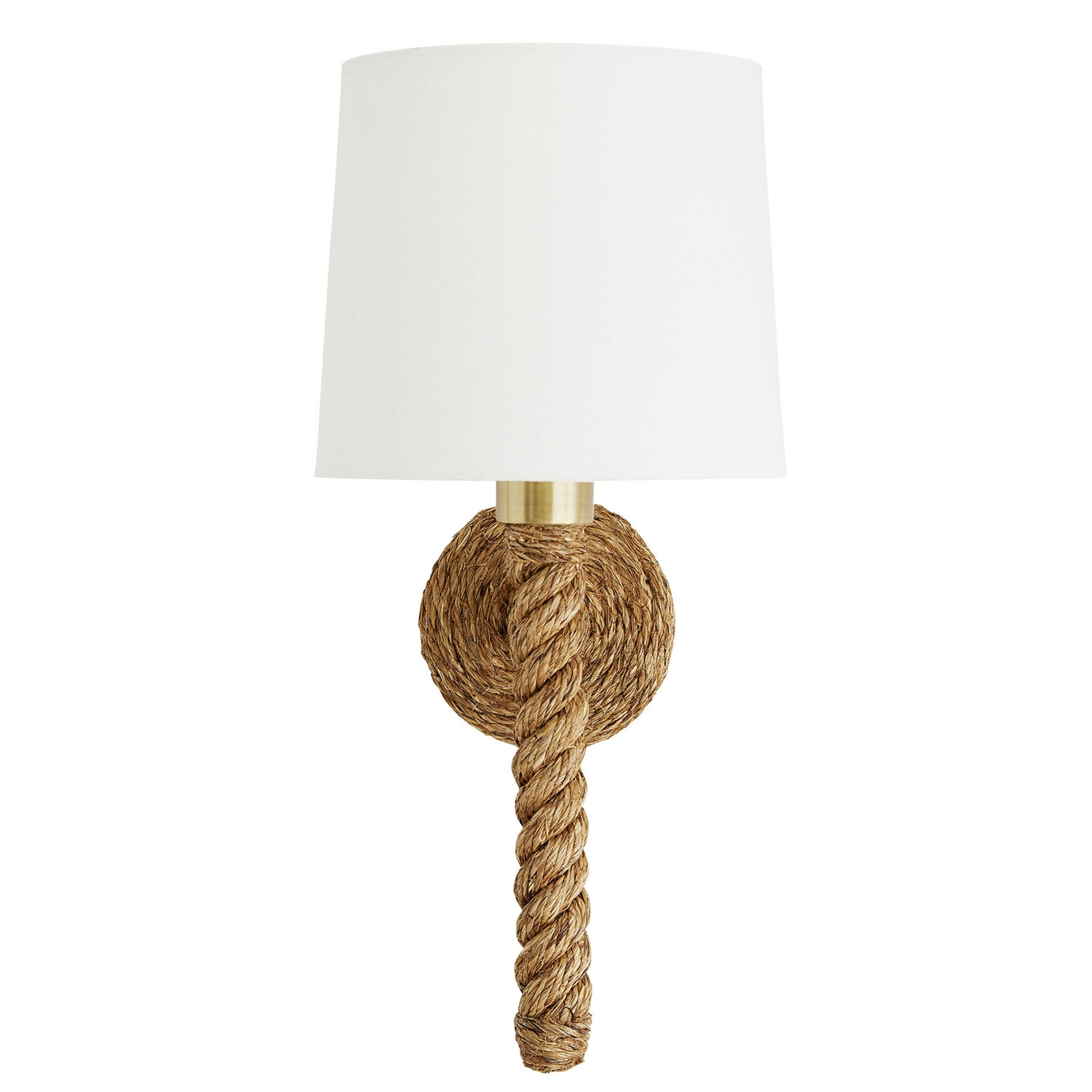 Wall Sconce Braided Texture Detail: White Shade Rope Lamp